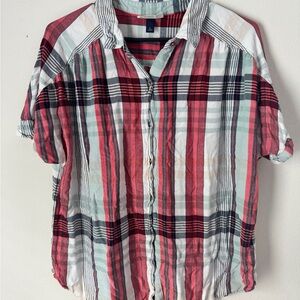 Universal Thread Red and Black Casual Button Down Shirt